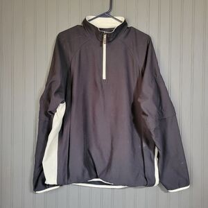 Ping Golf Quarter Zip Windbreaker Jacket Zip Off Sleeves Black Cream Men's Large